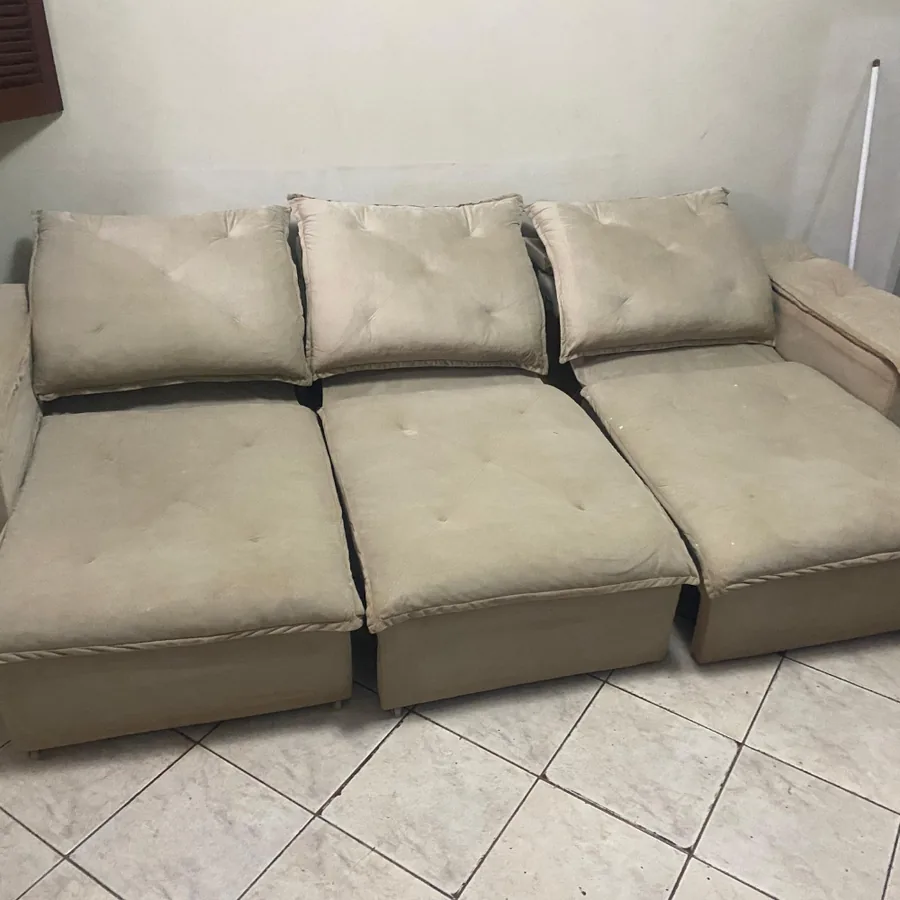 Sofá de canto depois da higienização DC Clean